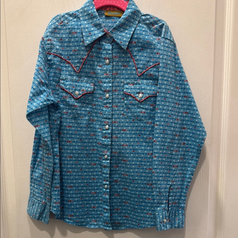 Wrangler Girls Pearl Snap rodeo/western shirt